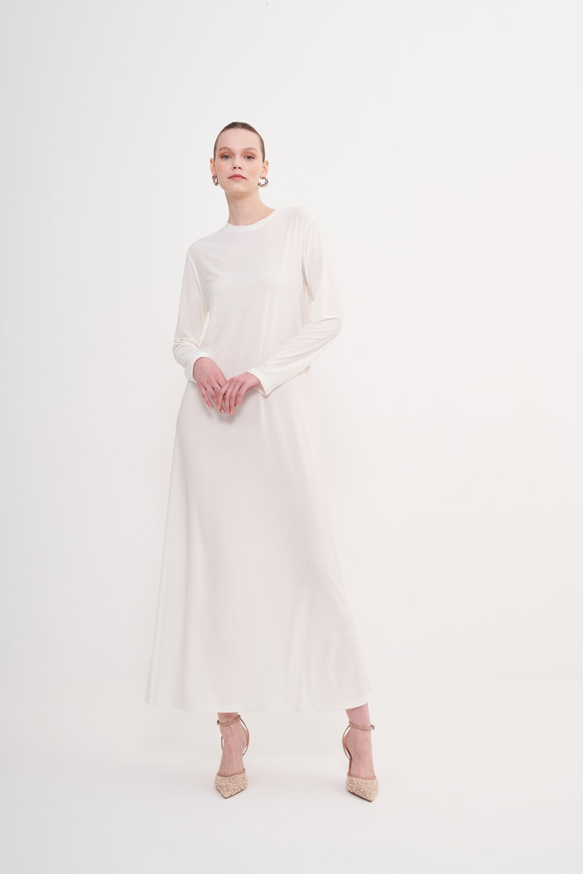 Sandy İçlik Elbise - ekru