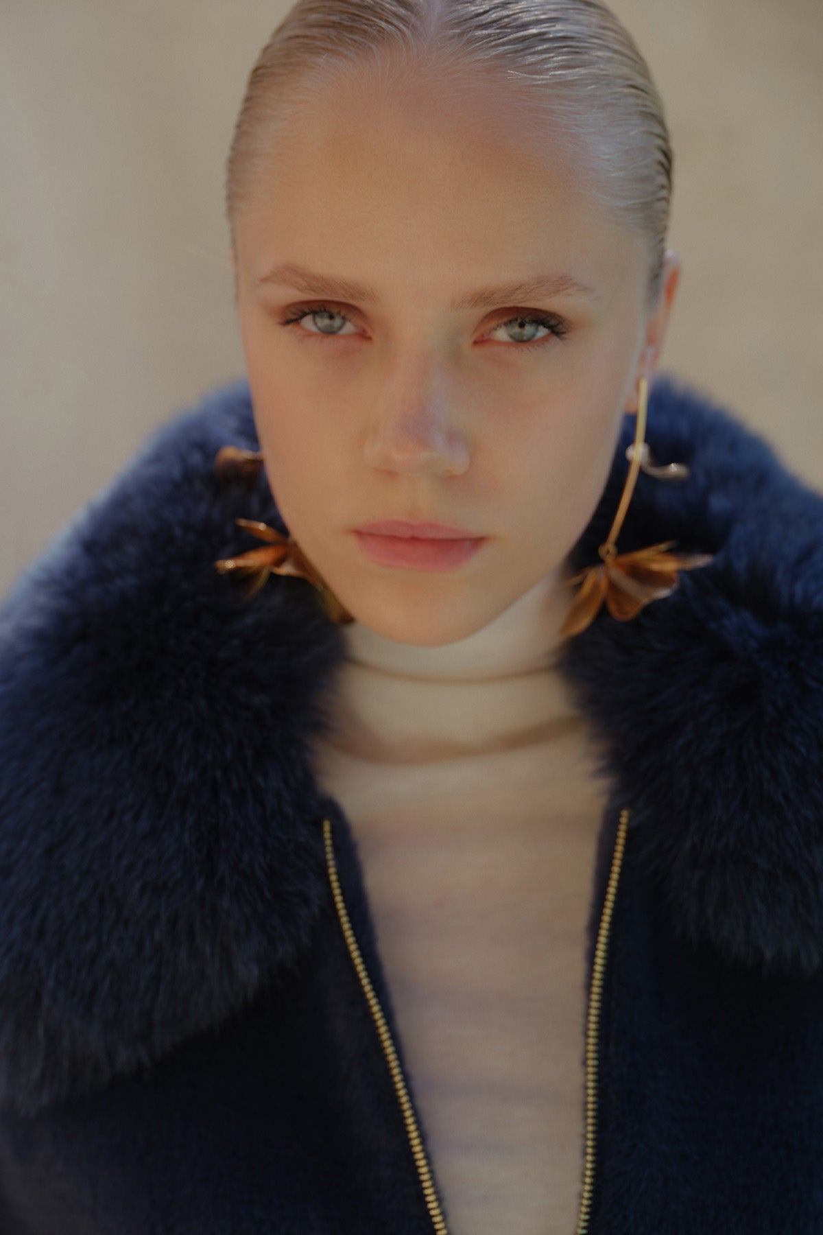 Deri Cepli Angora Kap - lacivert