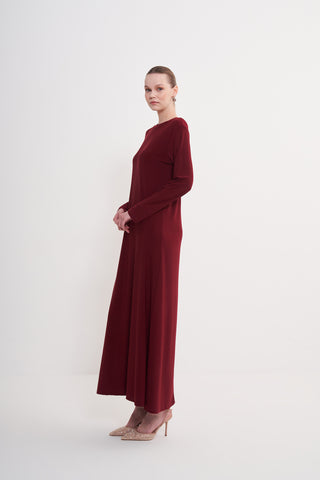 Sandy İçlik Elbise - bordo