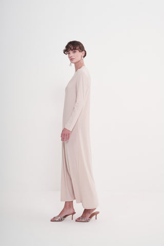 Sandy Oversize İçlik Elbise - açık bej
