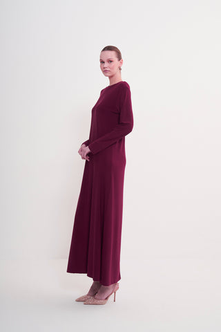 Sandy Oversize İçlik Elbise - mürdüm