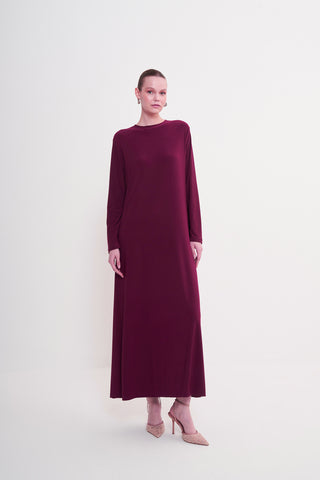 Sandy Oversize İçlik Elbise - mürdüm
