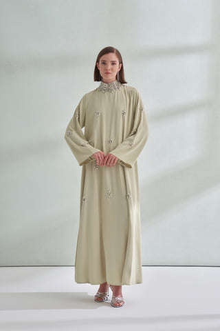 Full Taş Detaylı Elbise - mimoza