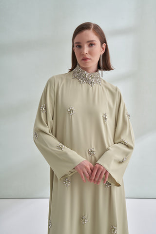 Full Taş Detaylı Elbise - mimoza