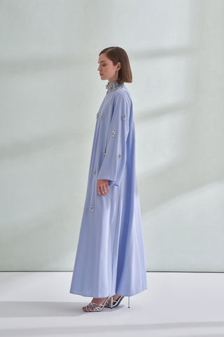 Full Taş Detaylı Elbise - mavi