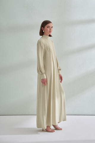 Omuz El İşi Boncuk İşleme Detaylı Elbise - mimoza