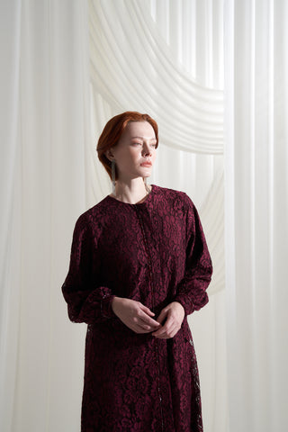 Dantelli Krep Ferace - mürdüm