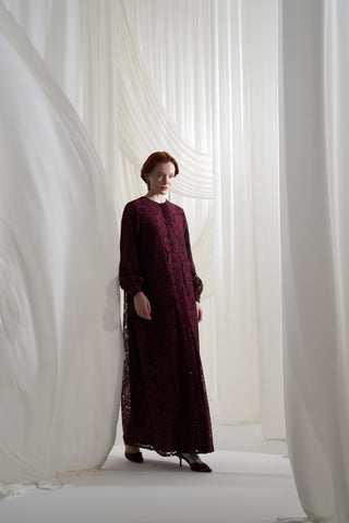 Dantelli Krep Ferace - mürdüm