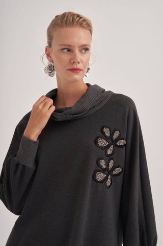 Nakış İşlemeli Takım Elbise - Gri