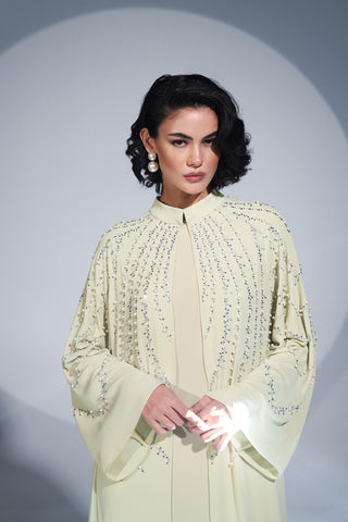 Taş ve Boncuk Detaylı Abaya - Mimoza