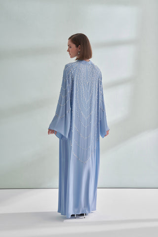 Taşlı Abaya - mavi