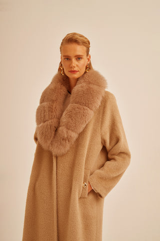 Kürk Detaylı Angora Kaban - fındık