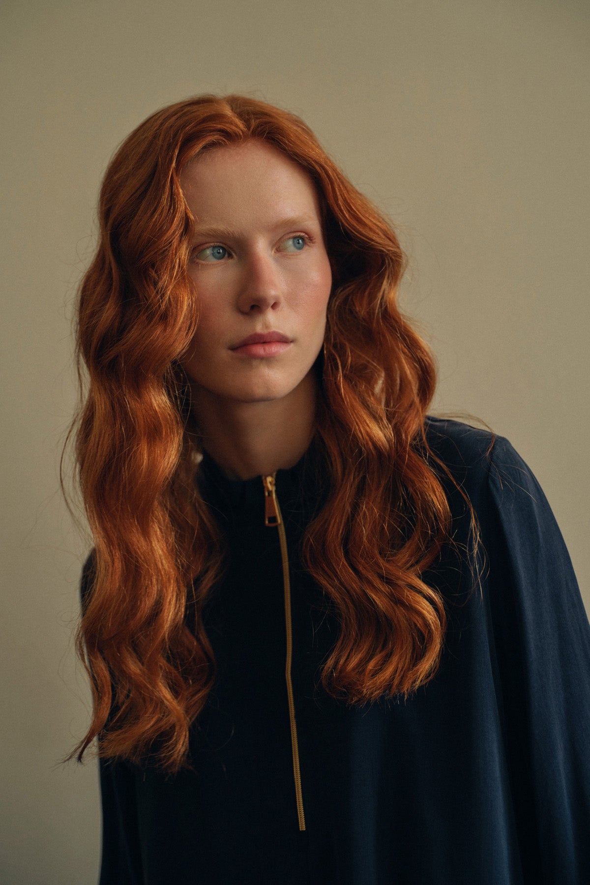 Fermuar Detaylı Kupra Takım - lacivert