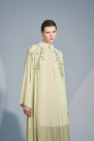 El İşlemeli Taş Detaylı Abaya - mimoza