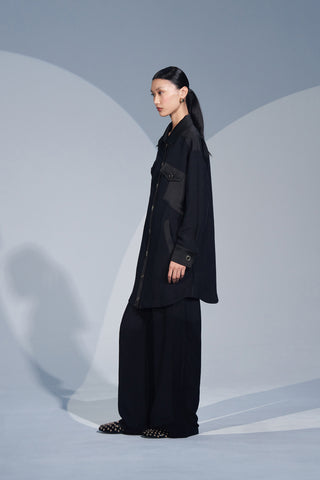 Cep Görünümlü Aksesuar Detaylı Takım - siyah