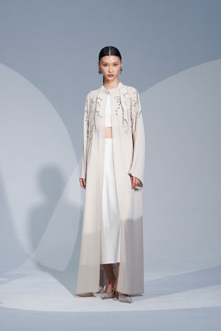 El İşlemeli Taş Detaylı Abaya - taş