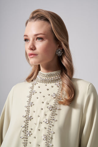 Elişi Detaylı Elbise - mimoza