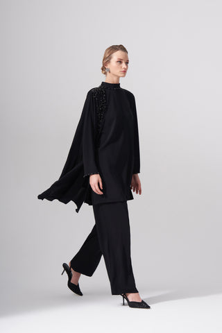 Boncuk İşleme Detaylı İkili Takım - siyah