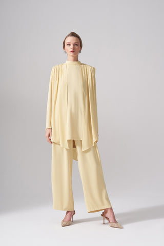Omuzu Boncuk İşlemeli İkili Takım - sarı