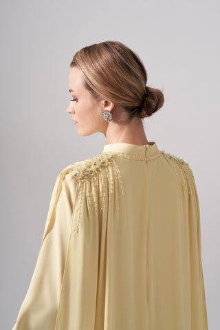 Omuzu Boncuk İşlemeli İkili Takım - sarı