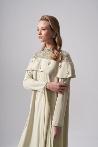 Elişi Detaylı Pelerin Elbise - mimoza