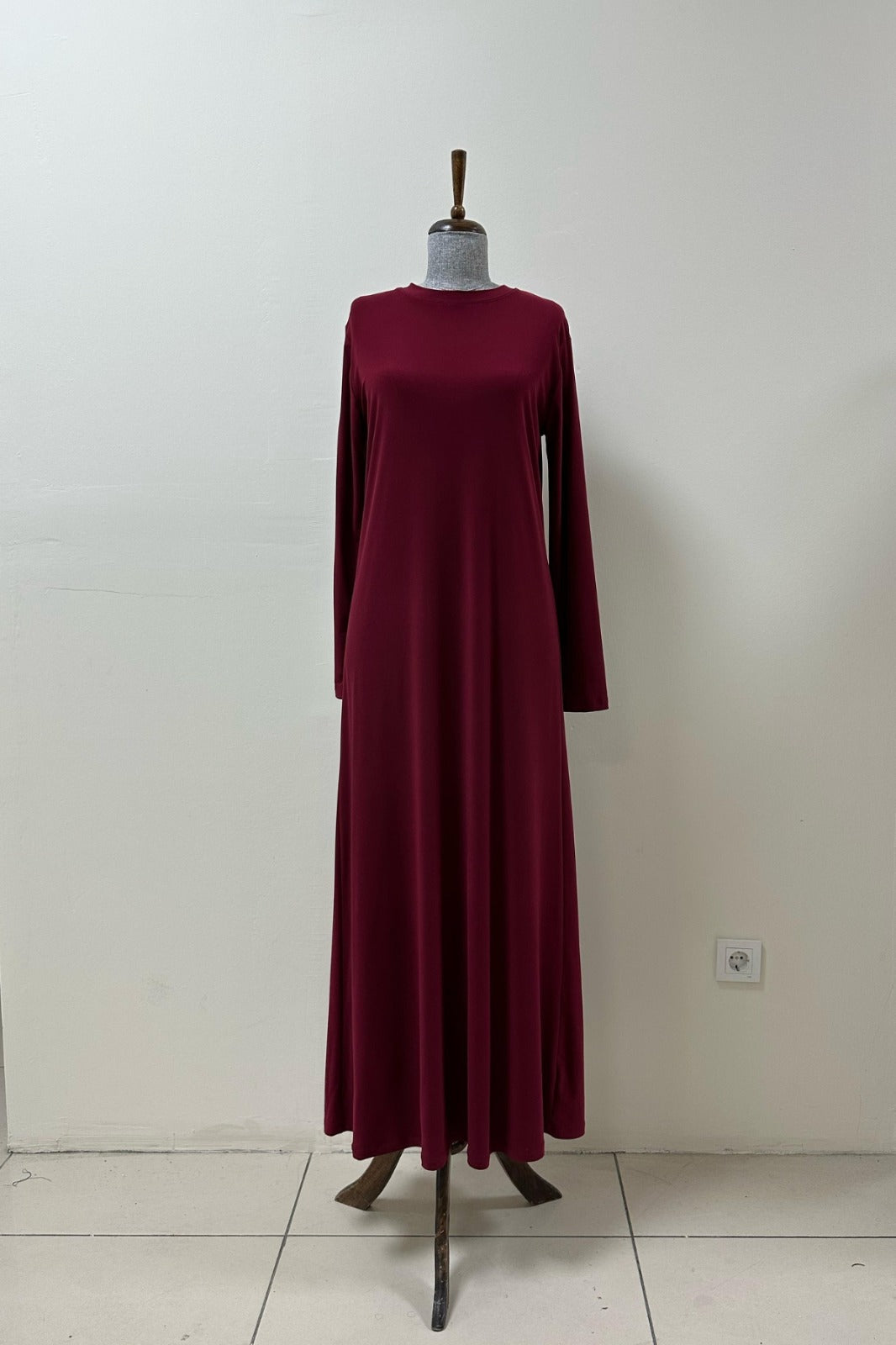 Sandy Oversize İçlik Elbise - bordo