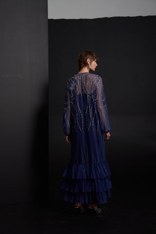 Taş Yapıştırma ve Çakım Detaylı Tül Abaya - parlement