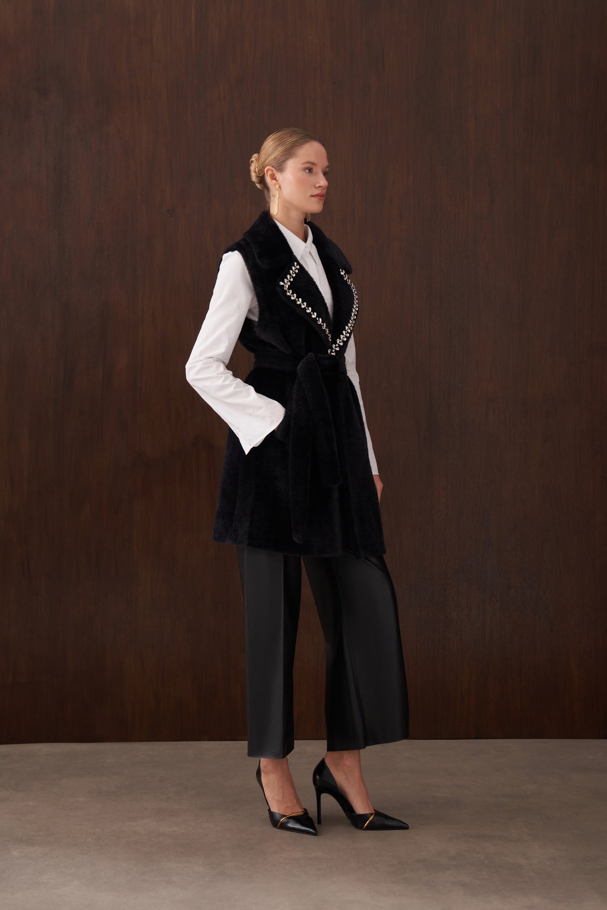 Elişi Detaylı Angora Yelek