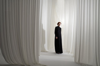 İpek Jakar Elişi Detaylı Elbise - siyah