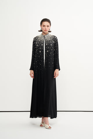 Serpme Yapıştırma Taş Detaylı Abaya