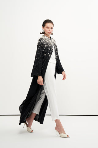 Serpme Yapıştırma Taş Detaylı Abaya