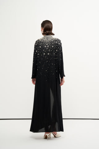 Serpme Yapıştırma Taş Detaylı Abaya