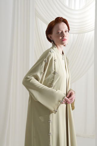 Elişi Detaylı İkili Abaya Takım - mimoza