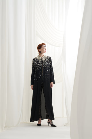 Boncuk ve Taş işlemeli Abaya